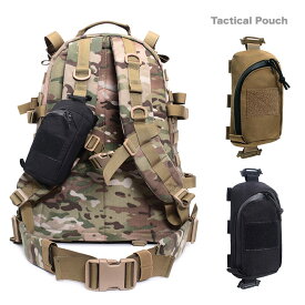 サバイバルゲーム キャンプ 探検 登山 釣り サイクリング ショルダーハーネスポーチ タクティカルポーチ Sサイズ ファスナー開閉 ユーティリティポーチ モールシステム ミリタリーポーチ マルチケース 小物入れ 収納 着脱可能