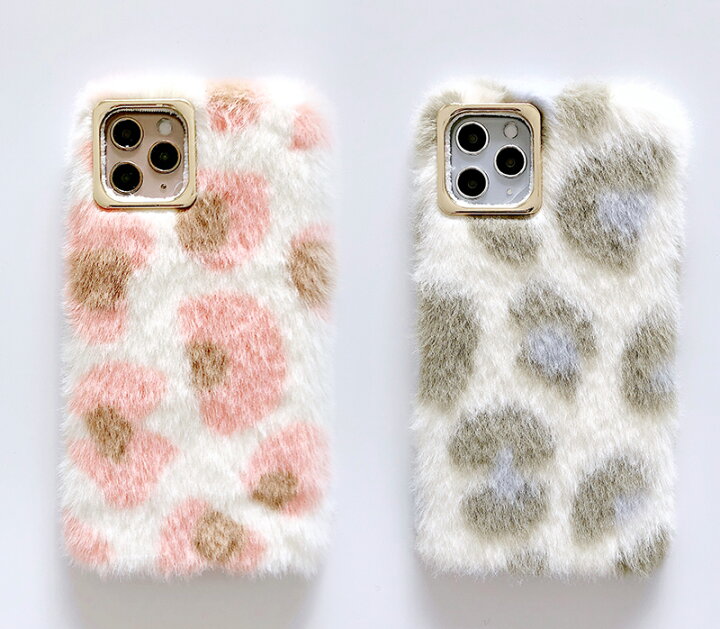 ふわふわ ファー スマホカバー Iphone インスタ映え アイフォンケース グレー 予約販売品
