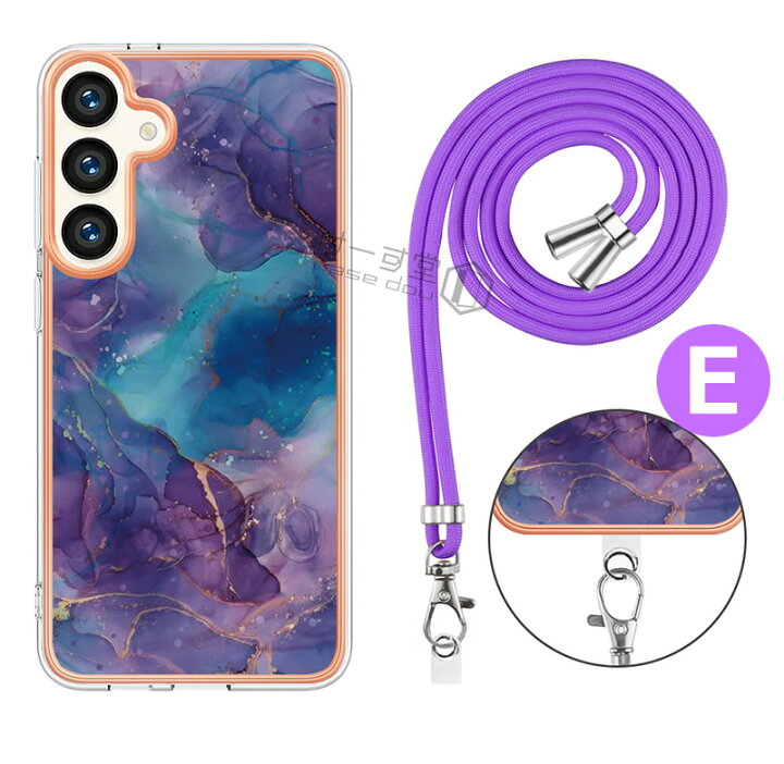 パープル大理石 ショルダー 韓国iPhoneケース GALAXY Android  