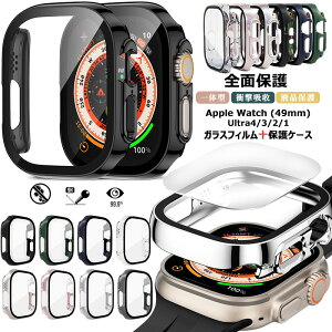 �����K���X for Apple Watch Ultra 4 3 2 1 �P�[�X PC�t���[��+�����K���X�t�B���� Apple Watch Ultra4 Ultra3 Ultra2 Ultra1 49mm �J�o�[ �A�b�v���E�H�b�` �E���g�� iWatch 49 mm �P�[�X �K���X�t�B���� �ی� ���� �S