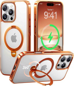CASEKOO�y�b�����򊴁E��_360°��]�ziphone�P�[�X iPhone17 �P�[�X iPhone17Pro 17 Pro max �P�[�X iPhone 16Pro�P�[�X iPhone15Pro �P�[�X �N���A �ω��� ���c���� �p�x���� MagSafe�Ή� �ČR�K�i�ی� �ϏՌ� �ő�2