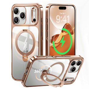 ����CASEKOO �b������ ��_360°��] iphone�P�[�X iPhone17 �P�[�X iPhone17Pro 17 Pro max �P�[�X iPhone 16Pro�P�[�X iPhone15Pro �P�[�X �N���A �ω��� ���c���� �p�x���� MagSafe�Ή�