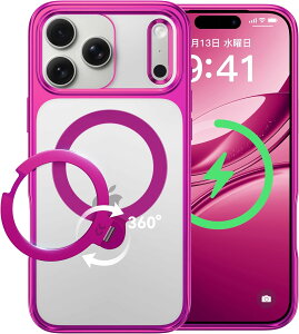 CASEKOO�y�b�����򊴁E��_360°��]�ziphone�P�[�X iPhone17 �P�[�X iPhone17Pro 17 Pro max �P�[�X iPhone 16Pro�P�[�X iPhone15Pro �P�[�X �N���A �ω��� ���c���� �p�x���� MagSafe�Ή� �ČR�K�i�ی� �ϏՌ� �ő�2