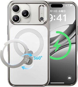 CASEKOO�y�b�����򊴁E��_360°��]�ziphone�P�[�X iPhone17 �P�[�X iPhone17Pro 17 Pro max �P�[�X iPhone 16Pro�P�[�X iPhone15Pro �P�[�X �N���A �ω��� ���c���� �p�x���� MagSafe�Ή� �ČR�K�i�ی� �ϏՌ� �ő�2