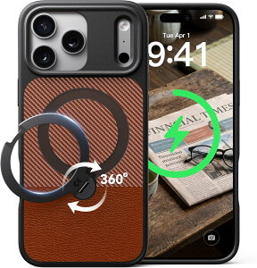 �y�ő�25%OFF�zCASEKOO 360°��]�X�^���h�P�[�X �w��h�~ iPhone18 Pro / 18 Pro Max / iPhone17 / 17e / 16e / 17 Pro / 17 Pro Max / 15 Pro �P�[�X �ϏՌ� MagSafe�Ή� ���ϋv �w��h�~ ���ϖh�~ CASEKOO����