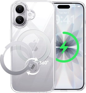 �y�����ʂ�㎿���E��_360°��]�zCASEKOO iPhone17Pro 17 Pro max �p�P�[�X �N���A �ω��� ���c���� �p�x���� MagSafe�Ή� �ČR�K�i�ی� �ϏՌ� �ő�25W�}���[�d�Ή� �t�B�b�g�� ���b�v�z�[���t�� ����