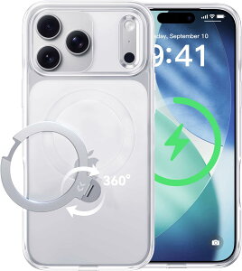 �y�����ʂ�㎿���E��_360°��]�zCASEKOO iPhone17Pro 17 Pro max �p�P�[�X �N���A �ω��� ���c���� �p�x���� MagSafe�Ή� �ČR�K�i�ی� �ϏՌ� �ő�25W�}���[�d�Ή� �t�B�b�g�� ���b�v�z�[���t�� ����