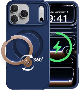 �y2026�V�o��E�@�\���̋ɂ݁zCASEKOO iPhone 16 Pro iPhone 17 Pro iPhone 17 ProMax�p �P�[�X 360�x��]�X�^���h ���c���� �ϏՌ� MagSafe�Ή� ����~�� �}�b�g�d�グ ���ϖh�~ ���C�����X�[�d�Ή� �X�g���b�v