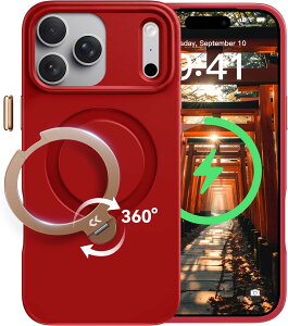 �y2026�V�o��E�@�\���̋ɂ݁zCASEKOO iPhone 16 Pro iPhone 17 Pro iPhone 17 ProMax�p �P�[�X 360�x��]�X�^���h ���c���� �ϏՌ� MagSafe�Ή� ����~�� �}�b�g�d�グ ���ϖh�~ ���C�����X�[�d�Ή� �X�g���b�v