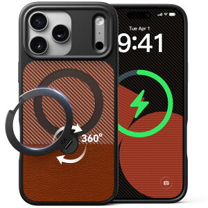 �y15%OFF�N�[�|���zCASEKOO 360°��]�X�^���h���� �@�\����Z�� iPhone17 / 17 Pro / 17 Pro Max �P�[�X MagSafe�Ή� �ČRMIL�K�i �ϏՌ� �c�����Ή� ���ϋv �w��h�~ ����~�� ���C�����X�}���[�d�Ή� CASEKOO
