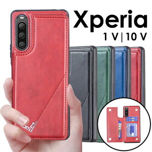 SONY Xperia 10 V/1 V P[X Jo[ wʃ|Pbg Xperia 10 V P[X wʃJ[h[ 蒠 Xperia 1 V wʎ蒠^P[X GNXyA10 V GNXyA 1 V X}zP[X Jo[ J[h[ v  