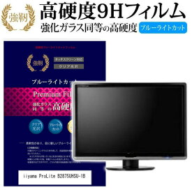 iiyama ProLite B2875UHSU-1B [28インチ] 機種で使える 強化 ガラスフィルム と 同等の 高硬度9H ブルーライトカット 光沢タイプ 改訂版 液晶保護フィルム メール便送料無料