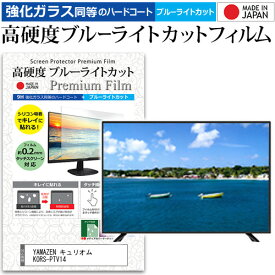 ＼25日はポイント10倍!!／ YAMAZEN キュリオム KORS-PTV14(B) [14インチ] 保護 フィルム カバー シート 強化ガラス同等の硬度9H ブルーライトカット クリア 光沢 液晶保護フィルム メール便送料無料