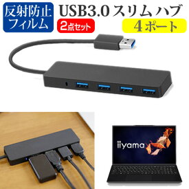 ＼30日はポイント最大5倍!!／ iiyama LEVEL-15FH120 [15.6インチ]機種用 USB3.0 スリム4ポート ハブ と 反射防止 液晶保護フィルム セット メール便送料無料