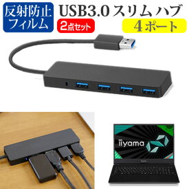 ＼30日はポイント最大5倍!!／ iiyama SENSE-15FH041 [15.6インチ]機種用 USB3.0 スリム4ポート ハブ と 反射防止 液晶保護フィルム セット メール便送料無料