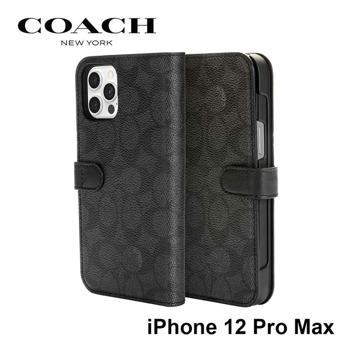 楽天市場 正規代理店 コーチ Iphone12 Pro Max スマホケース Coach Folio Case Signature C Black Iphone Iphoneケース アイフォン ブランド スマホ ケース スマートフォン 手帳型 手帳型ケース カバー カード 定期 カード収納 女性 Fox Store楽天市場店