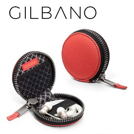 【正規代理店】 イヤホンケース ジルバーノ GILBANO EARPHONE POUCH LEDBURY Fire Orange ケース ジッパー イヤホンポーチ 小物入れ 牛革 革 本革 レザー レザーケース 小物収納 大人 男性 女性 おしゃれ スタイリッシュ