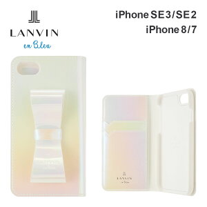 10Gg[Ń|Cg10{ yK㗝Xz o I u[ iPhone SE3/SE2/8/7 3 2 P[X LANVIN en Bleu Folio CASE STAND & RING RIBBON X}zP[X Jo[ uh { AC