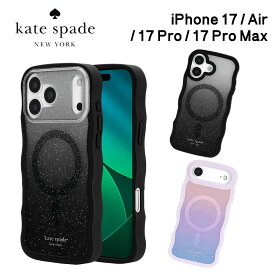 【正規代理店】 ケイトスペード iPhone Air iPhone17 17Pro 17ProMax スマホケース Kate Spade Wavy MagSafe Case カバー ブランド プロ プロマックス 耐衝撃 アイフォン おしゃれ 女性 ブラック ピンク 光沢