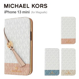 【正規代理店】 マイケルコース iPhone13 mini スマホケース Magsafe対応 MICHAEL KORS FOLIO CASE 2-TONE SIGNATURE WITH TASSEL CHARM iPhone iPhoneケース アイフォン ブランド スマホ ケース 手帳型 手帳型ケース 保護 カバー カード