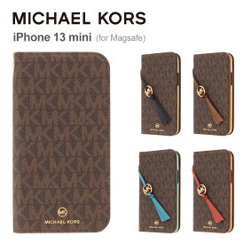 【正規代理店】 マイケルコース iPhone13 mini スマホケース Magsafe対応 MICHAEL KORS FOLIO CASE EDGE CORTING WITH TASSEL CHARM iPhone iPhoneケース アイフォン ブランド スマホ ケース 手帳