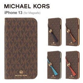 【正規代理店】 マイケルコース iPhone13 スマホケース Magsafe対応 MICHAEL KORS FOLIO CASE EDGE CORTING WITH TASSEL CHARM iPhoneケース アイフォン ブランド 手帳 手帳型 手帳型ケース カバー カード 定期