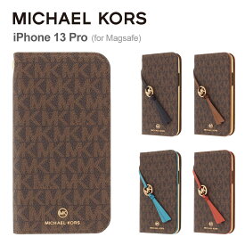【正規代理店】 マイケルコース iPhone13 Pro スマホケース Magsafe対応 MICHAEL KORS FOLIO CASE EDGE CORTING WITH TASSEL CHARM iPhoneケース アイフォン ブランド 手帳型 手帳型ケース 保護 カバー カード