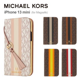 【正規代理店】 マイケルコース iPhone13 mini スマホケース Magsafe対応 MICHAEL KORS FOLIO CASE STRIPE WITH TASSEL CHARM iPhone iPhoneケース アイフォン ブランド スマホ ケース 手帳 手帳型 手帳型ケース 保護 カバー カード 定期