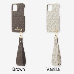 MICHAEL KORS iPhone12 12Pro スリム ケース マイケルコース Slim Wrap Case Signature with Hand Strap Magsafe スマホケース 正規代理店