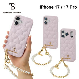 Samantha Thavasa Wrap Case Heart Quilting with Hand Strap for iPhone17 17Pro スマホケース カバー アイフォン ブランド おしゃれ かわいい