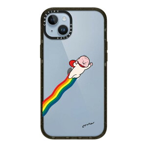 �y�����zCASETiFY iPhone 14Plus �C���p�N�g�P�[�X �N���A �u���b�N �N���A �t���X�g Casetify Bunnies by foxy illustrations Flowers Rainbow Color Wheel PP-0008 iPhone�P�[�X iPhone 14Plus �ϏՌ� �ی�P�[�X ����