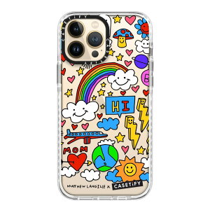 �y�����zCASETiFY iPhone 13ProMax �C���p�N�g�P�[�X �N���A �u���b�N �N���A �t���X�g Duty Free Diet Starts Monday Pizza Wizard Clouds Baby Bear by Katie Benn iPhone�P�[�X iPhone 13ProMax �ϏՌ� �ی�P�[�X ����