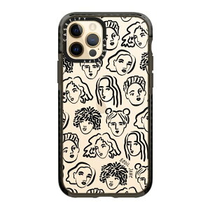 �y�����zCASETiFY iPhone 12Pro �C���p�N�g�P�[�X �N���A �u���b�N �N���A �t���X�g Hipster Frenchie Fawn Love Space New Year Winter Christmas Xmas Valentine Glam Fashion Girl PP-0008 iPhone�P�[�X iPhone 12Pro �ϏՌ� �ی�P�[
