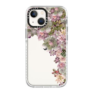 �y�����zCASETiFY iPhone 13Mini �C���p�N�g�P�[�X �N���A �u���b�N �N���A �t���X�g Bed of Tulips Clear Black Pug Lift Flowers Botanicals Rainbow Color Wheel iPhone�P�[�X iPhone 13Mini �ϏՌ� �ی�P�[�X ����