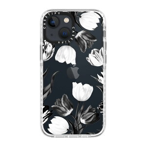 �y�����zCASETiFY iPhone 13Mini �C���p�N�g�P�[�X �N���A �u���b�N �N���A �t���X�g Bed of Tulips Clear Black Pug Lift Flowers Botanicals Rainbow Color Wheel iPhone�P�[�X iPhone 13Mini �ϏՌ� �ی�P�[�X ����