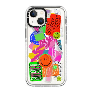 yz CASETiFY iPhone 13Mini CpNgP[X NA ubN NA tXg Tiger Pink with Blue Aries Moross Sticker iPhoneP[X iPhone 13Mini ϏՌ یP[X 
