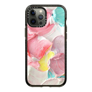 �y�����zCASETiFY iPhone 12ProMax �C���p�N�g�P�[�X �N���A �u���b�N �N���A �t���X�g Black Pug Lift Pastel Waves Rainbow Color Wheel iPhone�P�[�X iPhone 12ProMax �ϏՌ� �ی�P�[�X ����