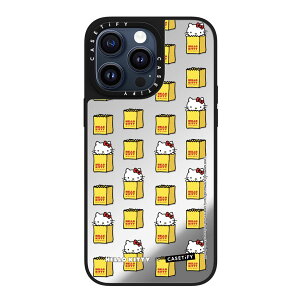 �y�����zCASETiFY Hello Kitty �R���{ iPhone15 Pro Max iPhone 15Pro iPhone15 �~���[�P�[�X MagSafe�Ή� �R���{ �ϏՌ� �ی�P�[�X �V���o�[ (�u���b�N�o���p�[)