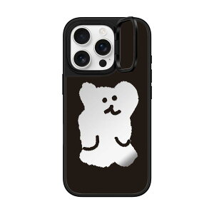 �y�����zCASETiFY iPhone 16Pro iPhone 16Pro Max �~���[�P�[�X�����O�X�^���h�P�[�X ���C�����X�[�d�ɑΉ� MagSafe �Ή� �V���o�[ (�u���b�N�o���p�[�j