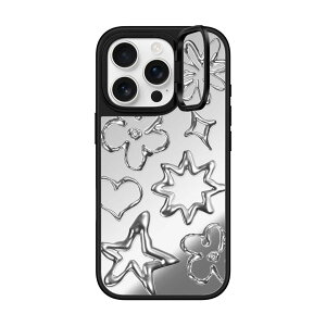 �y�����zCASETiFY iPhone 16Pro iPhone 16Pro Max �~���[�P�[�X�����O�X�^���h�P�[�X ���C�����X�[�d�ɑΉ� MagSafe �Ή� �V���o�[ (�u���b�N�o���p�[�j