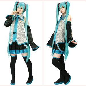 初音ミク VOCALOID ボーカロイド サテン仕様 インカム・髪飾りセット コスプレ衣装