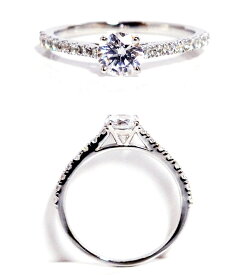 プロポーズリングダイヤモンドリング0.50ct+0.20ctエタニティーダイヤモンドpt950ハードプラチナ製作エンゲージリング ブライダル 婚約指輪