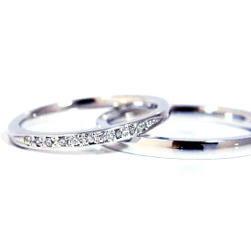 ハードプラチナ ペアリング2本製作 ストレートエタニティー0.05 pt950 pair ring メンズ＆レディース　ダイヤモンド　ペアリング マリッジリング結婚指輪