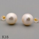バロックパールスタッドピアス K18イエローゴールド 淡水パール12mm