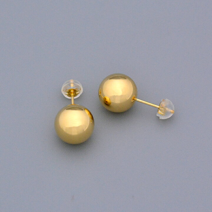 楽天市場】ボールスタッドピアスK18イエローゴールド10mm丸玉ピアス18K 