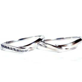 ランコントルVラインプラチナペアリング2本製作メンズ＆レディースpt950ペアリングマリッジリング結婚指輪