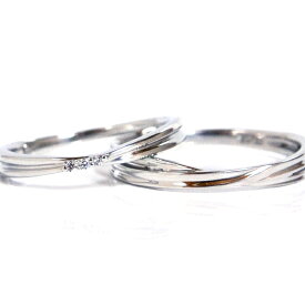 クロスリボンハードプラチナペアリング2本製作メンズ＆レディースpt950ペアリングマリッジリング結婚指輪