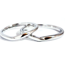 リトルvアシンメトリーハードプラチナペアリング 2本製作メンズ＆レディースpt950　ペアリング　マリッジリング結婚指輪