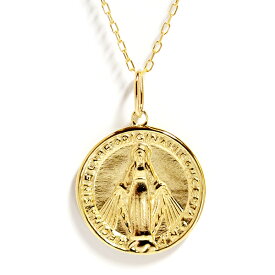 マリア　レリーフコイン　ラウンドペンダント イエローK10YG maria relief coin round pendant necklace 【楽ギフ_包装】クリスマス