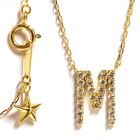 Mダイヤモンド イニシャルペンダント ネックレスpt900/850 プラチナK18YG イエローゴールドM-initial pendant necklace